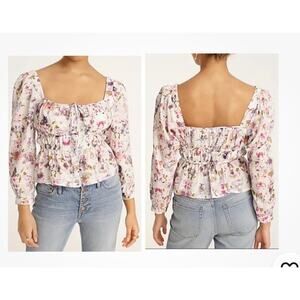 J.Crew x Flora Obscura cinched-waist top in kaleidoscope floral Size 8 2682